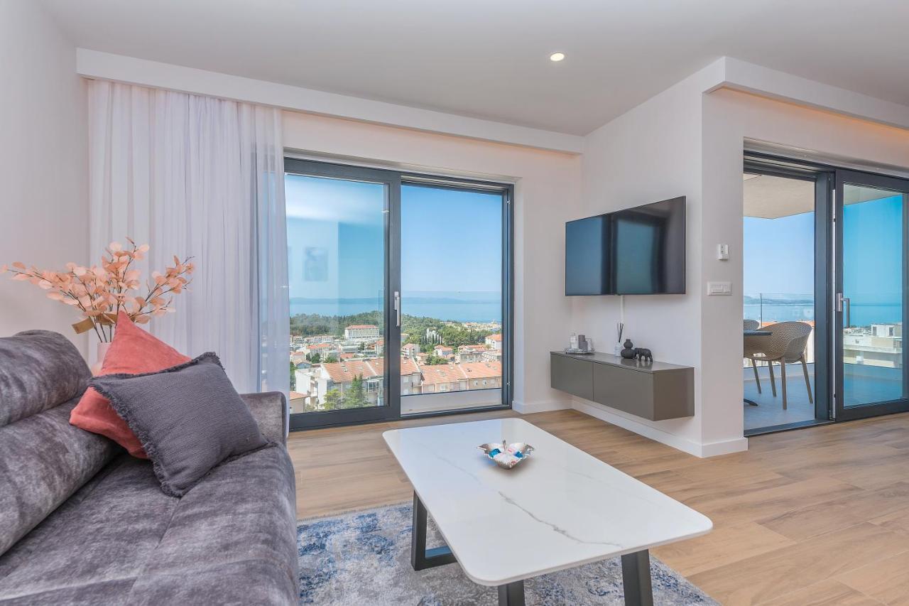 Luxury Adria Sea & City View Apartment Makarska Exteriör bild